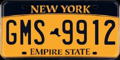NY license plate GMS9912