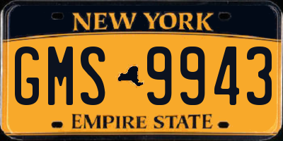 NY license plate GMS9943