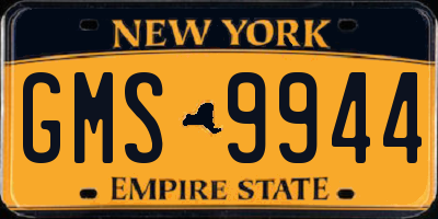 NY license plate GMS9944
