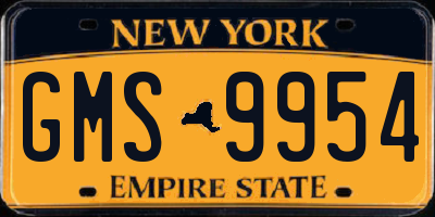 NY license plate GMS9954