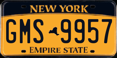 NY license plate GMS9957