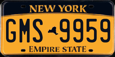 NY license plate GMS9959