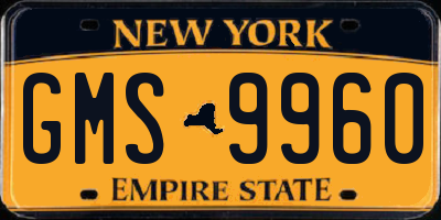 NY license plate GMS9960