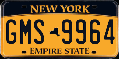 NY license plate GMS9964