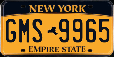 NY license plate GMS9965
