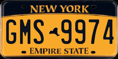 NY license plate GMS9974
