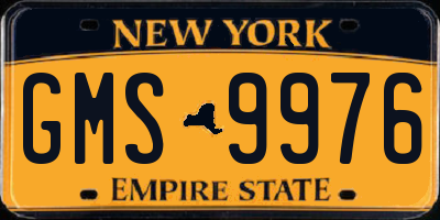 NY license plate GMS9976