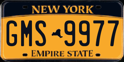 NY license plate GMS9977