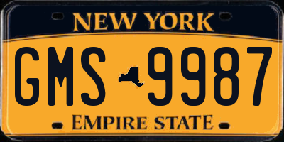 NY license plate GMS9987