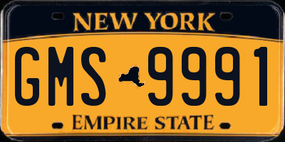 NY license plate GMS9991