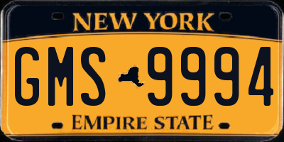 NY license plate GMS9994