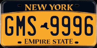 NY license plate GMS9996