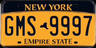 NY license plate GMS9997