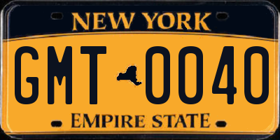 NY license plate GMT0040