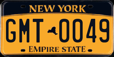 NY license plate GMT0049