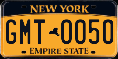 NY license plate GMT0050