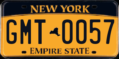 NY license plate GMT0057