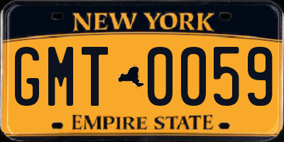 NY license plate GMT0059