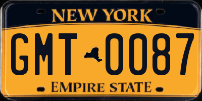 NY license plate GMT0087