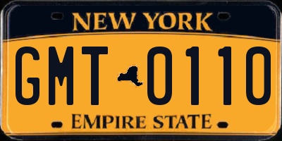 NY license plate GMT0110