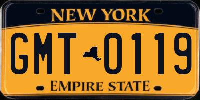 NY license plate GMT0119