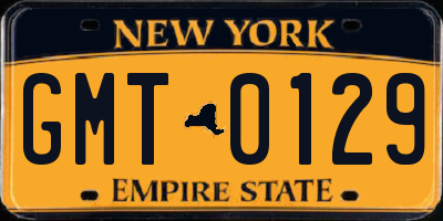 NY license plate GMT0129