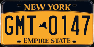 NY license plate GMT0147