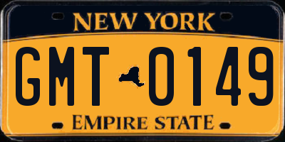 NY license plate GMT0149