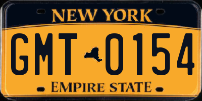NY license plate GMT0154