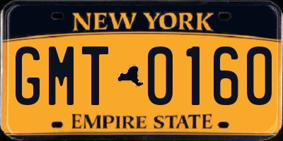 NY license plate GMT0160