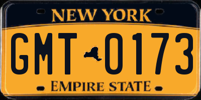 NY license plate GMT0173