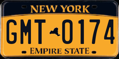 NY license plate GMT0174