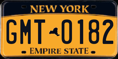 NY license plate GMT0182