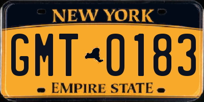 NY license plate GMT0183