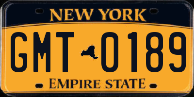 NY license plate GMT0189