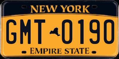 NY license plate GMT0190