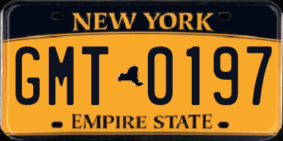 NY license plate GMT0197