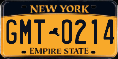 NY license plate GMT0214