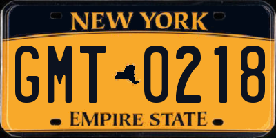 NY license plate GMT0218