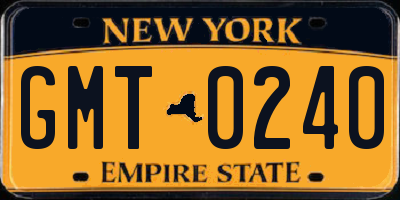 NY license plate GMT0240