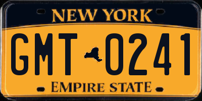 NY license plate GMT0241