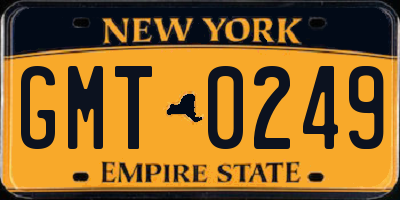 NY license plate GMT0249