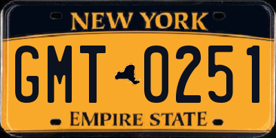 NY license plate GMT0251