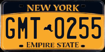 NY license plate GMT0255