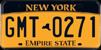 NY license plate GMT0271