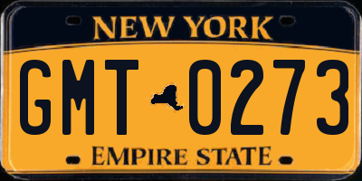 NY license plate GMT0273
