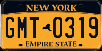 NY license plate GMT0319