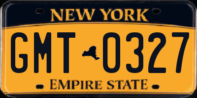 NY license plate GMT0327