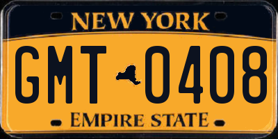 NY license plate GMT0408
