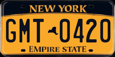 NY license plate GMT0420